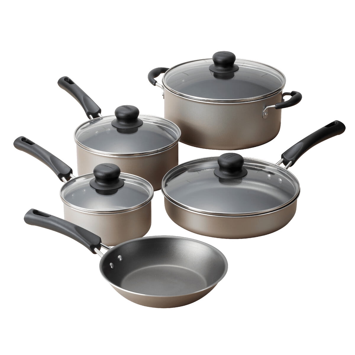 Batería Cocina Tramontina 9 Piezas Antiadherente Champagne