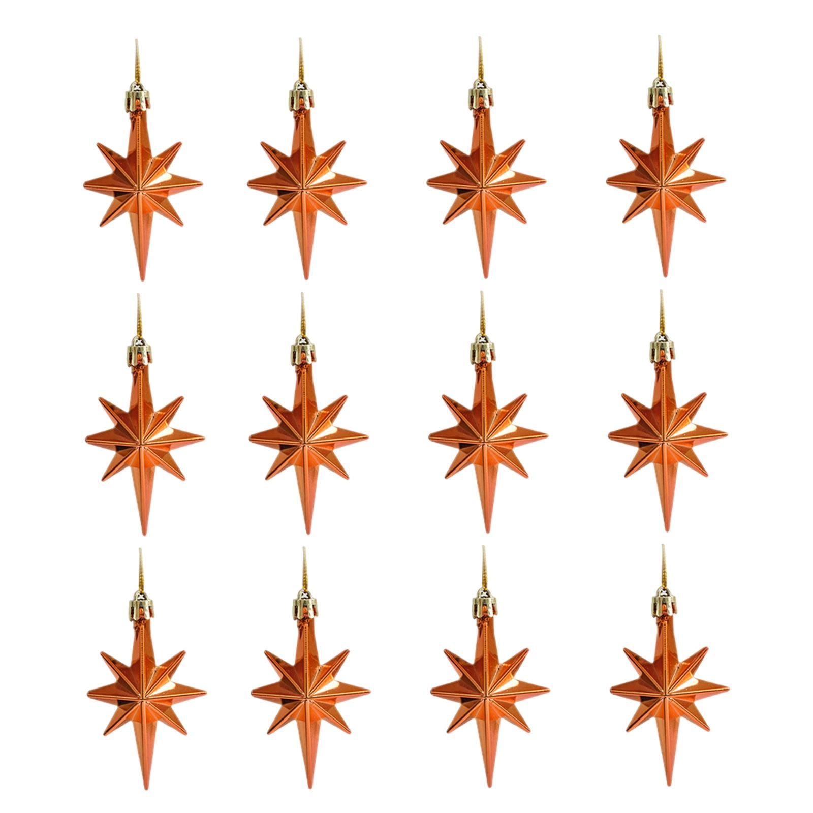 Magideal - 12 Piezas De Adornos De Estrellas Navideñas, Caja De Regalo, Colgantes, Decoraciones Nórdicas Para Fiestas Navideñas, Decoraciones Navideñas Para Pare Color Bronce