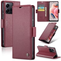 Caseme Tipo Cartera Xiaomi Redmi Note 12 4G Con Cierre Magnético, Rfid, Tarjetero, Soporte, Carga Inalámbrica