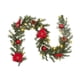 thumbnail image 5 of Guirnalda navideña de flores artificiales, adornos colgantes, guirnaldas navideñas de flores falsas, enredadera verde para corona de puerta de entrada Rojo 27 m, 5 of 5