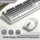 thumbnail image 3 of Teclado y ratón inalámbricos MOFII gris cremoso blanco retro, 3 of 9