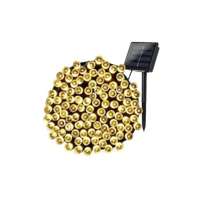 Genérico - Pack 2 Luces Solares Navidad Guirnalda 10 Metros 100 Leds Amarillos