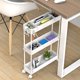 thumbnail image 3 of Carrito de Almacenamiento SPACELEAD Delgado de 3 Niveles con Ruedas Blanco 13x40x61cm, 3 of 7