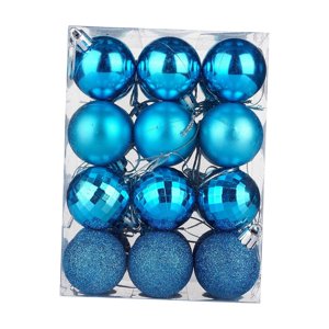 Magideal - 24 Piezas Bolas Colgantes Navideñas Decorativas Colgantes Árbol Navidad Ornamentos Reutilizables Resistentes Para Decoración Fiesta Cumpleaños Celebra Azul