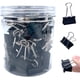 thumbnail image 1 of 50 clips negros para carpetas, clips medianos para carpetas de papel, clips metálicos plegables con caja para suministros de oficina, escuela y hogar., 1 of 7