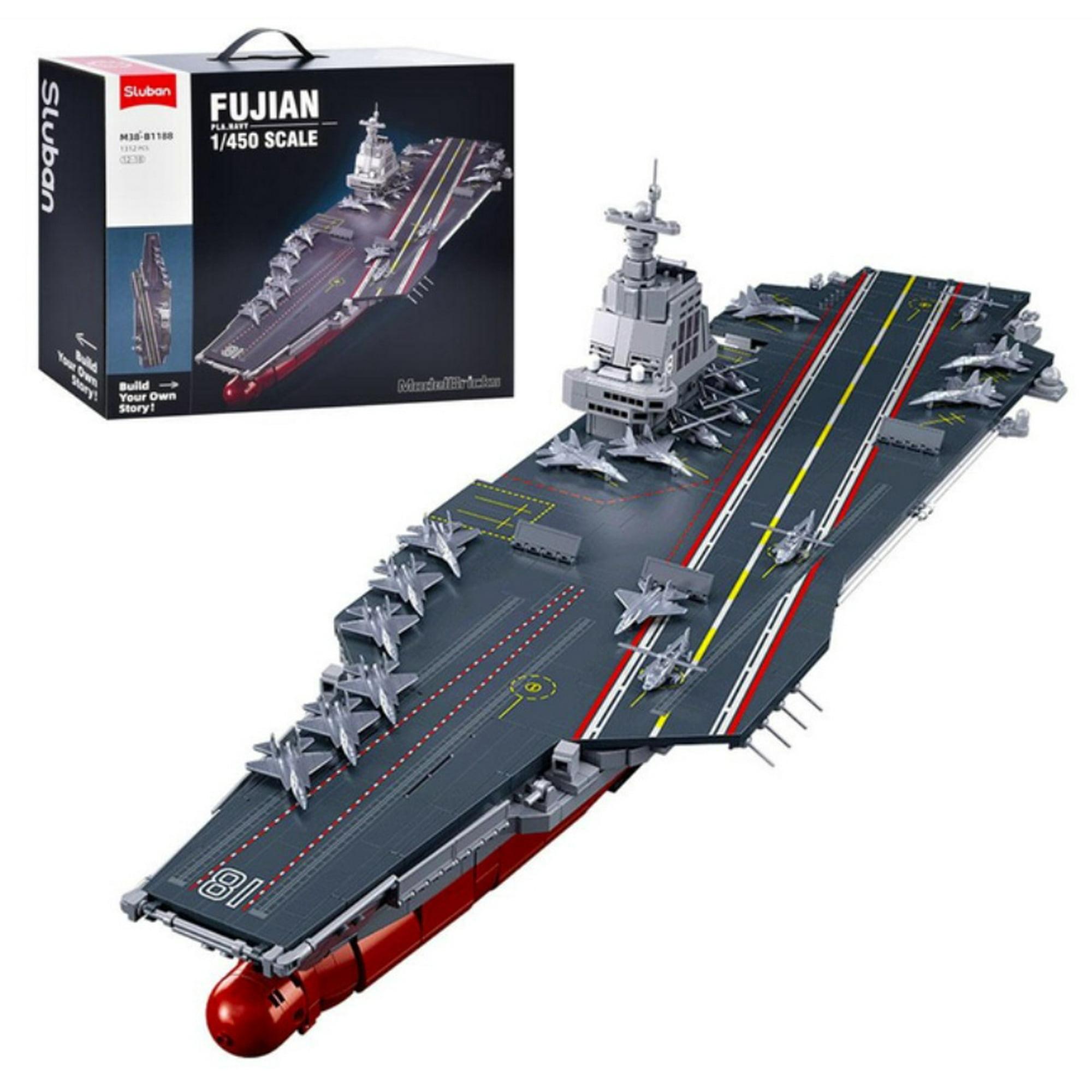 Sluban - Barco Porta Avión Xl 72 Cm Fujian, Compatible Lego