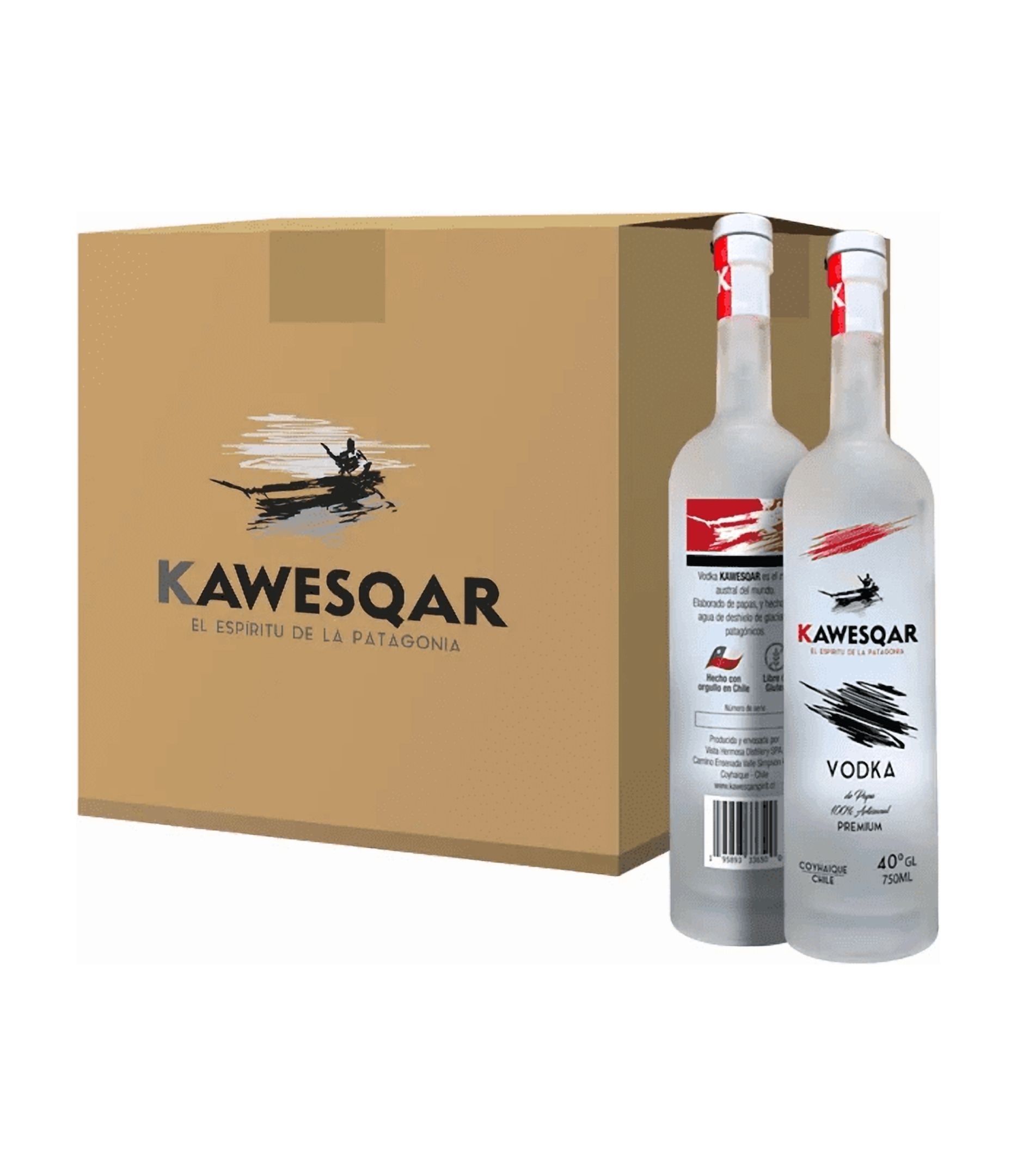 Caja 6 Unidades - Vodka Premium Kawesqar 750 Ml