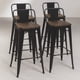 thumbnail image 1 of Pack 4 Taburetes Tolix De Madera Oscura 66cm Con Respaldo Venhouse Negro, 1 of 10