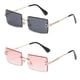 thumbnail image 1 of Gafas de sol rectangulares sin montura retro para mujer y hombre, lentes tintadas, montura de metal dorado, gafas cuadradas vintage sin montura., 1 of 6