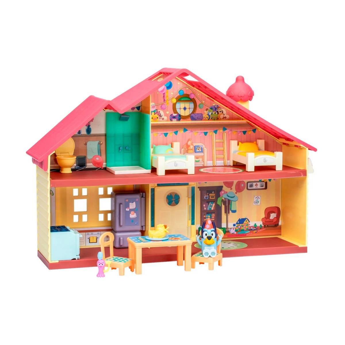 Playset Bluey 11 Piezas Casa Celebración Cumpleaños