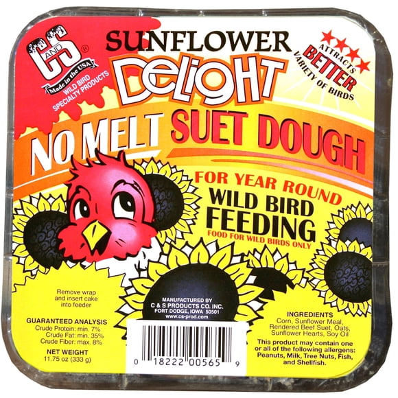 Wild Bird Food C&S Sunflower Delight, sin sebo derretido, 333 g