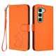 thumbnail image 1 of Infinix Hot 50 5G Funda Billetera con Estampado de Gato, Naranja, 1 of 6