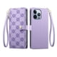 thumbnail image 1 of Funda Billetera con Cierre para [iphone 13 Pro] con Tarjetero, Soporte y Correa de ManoMorado, 1 of 5