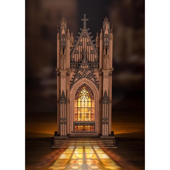 Rompecabezas 3D de madera Rowood Twin Tower Cathedral, 111 piezas
