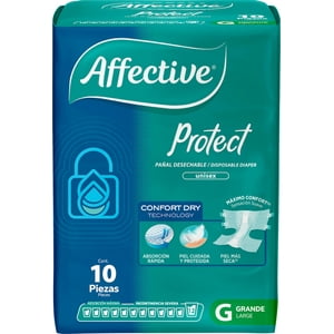 Affective - Pañales Para Adulto Protect Unisex Grande 10Pz