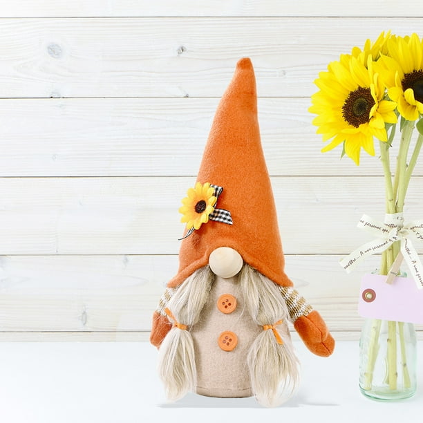 1pc, Fall Gnomes Plush (9.84*3.14inch), Harvest Day Thanksgiving Autumn Sunflower Gnome Doll, Handmade Harvest Plush, Throw Stuffed Animals Dolls For Teens Women, Home Room Decor, Holiday Accessory