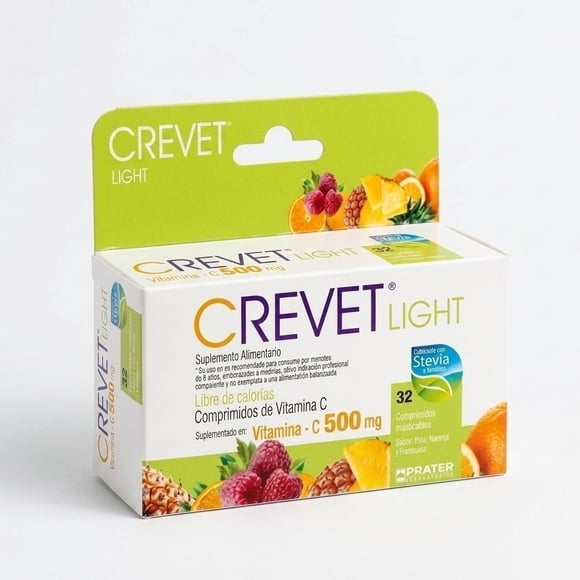 Crevet Light Vitamina C 500 mg 32 Comprimidos Stevia