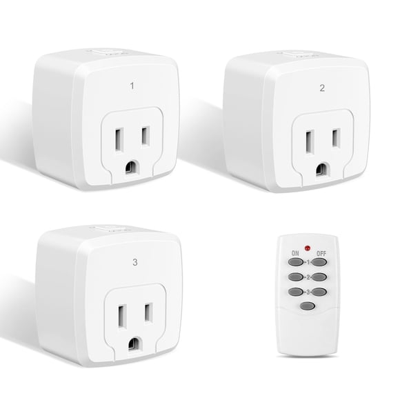 Enchufe eléctrico HBN con control remoto, paquete de 3, alcance de 30 m