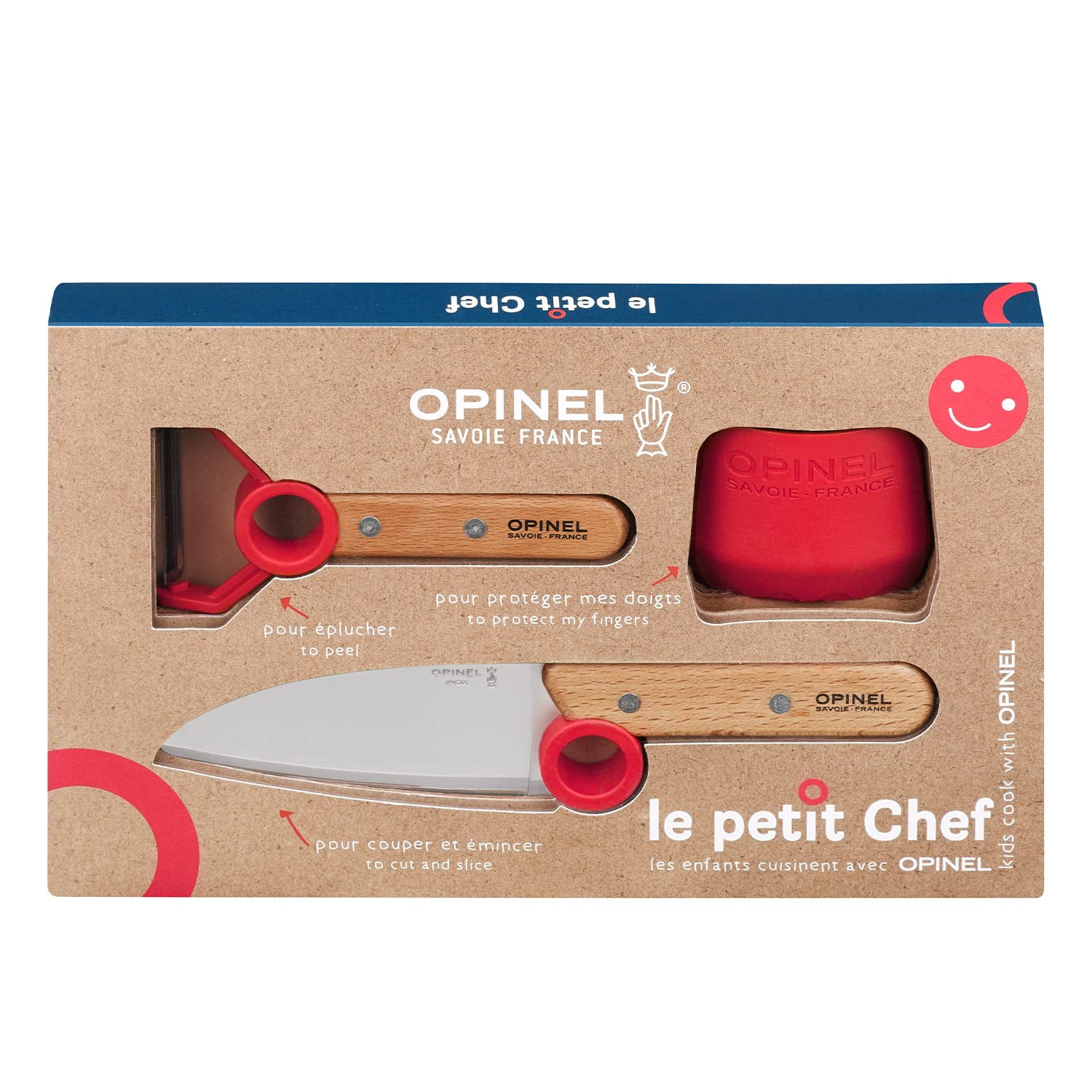 Set De Cocina Opinel Le Petit Chef: Cuchillo, Pelador Y Protector