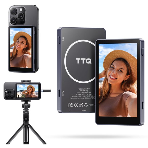 Monitor de Vlog TTQ 4K 60 fps con Pantalla Magnética para Selfie