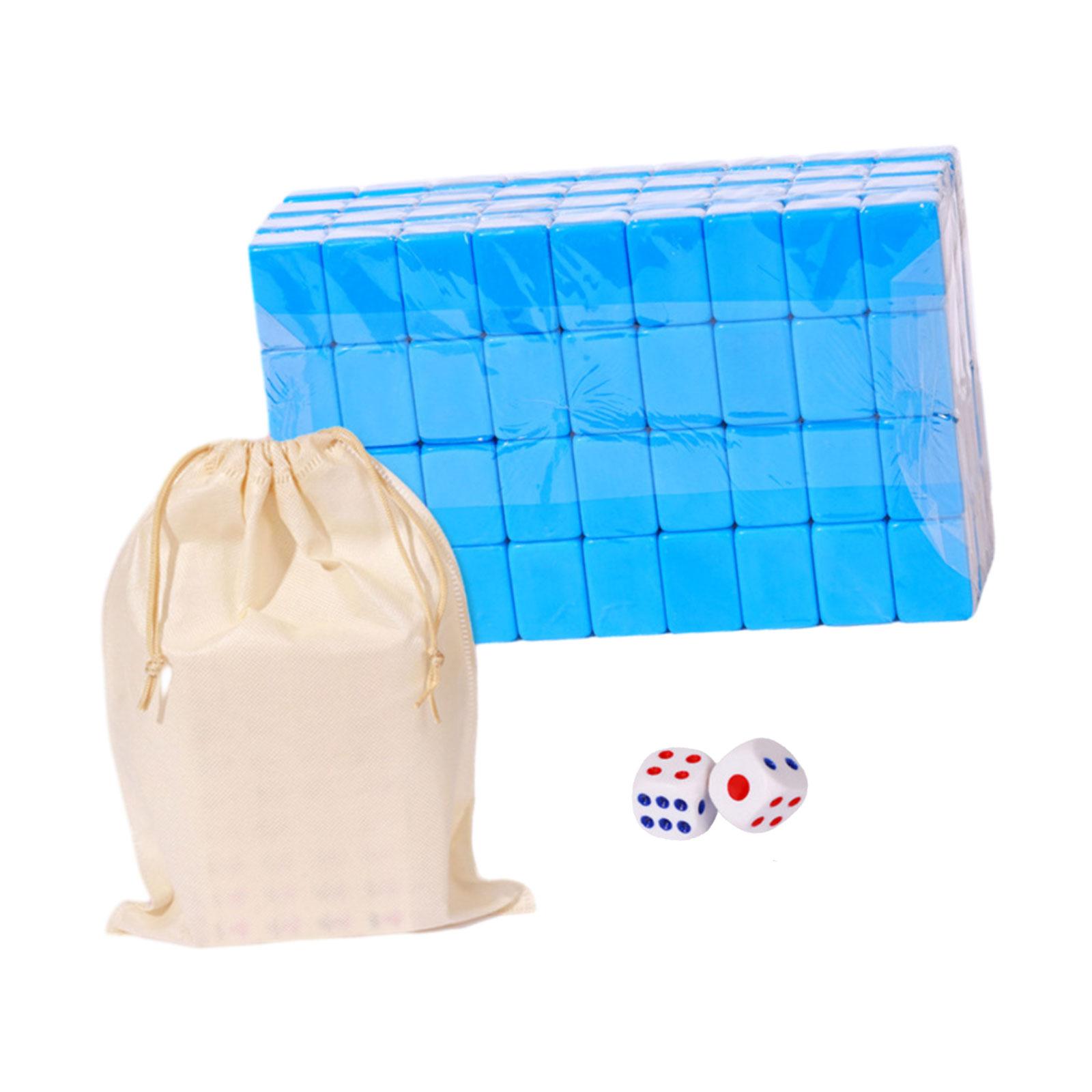 Bothyi - Travel Mini Mahjong Set Classic Tiles Games Estrategia Portátil Niños Y Niñas 24 Mm Azul