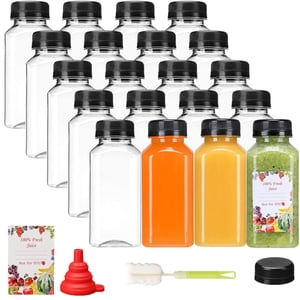 Botellas De Zumo Superlele, 20 Unidades, 240 Ml, De Plástico Con Tapas, Reutilizables