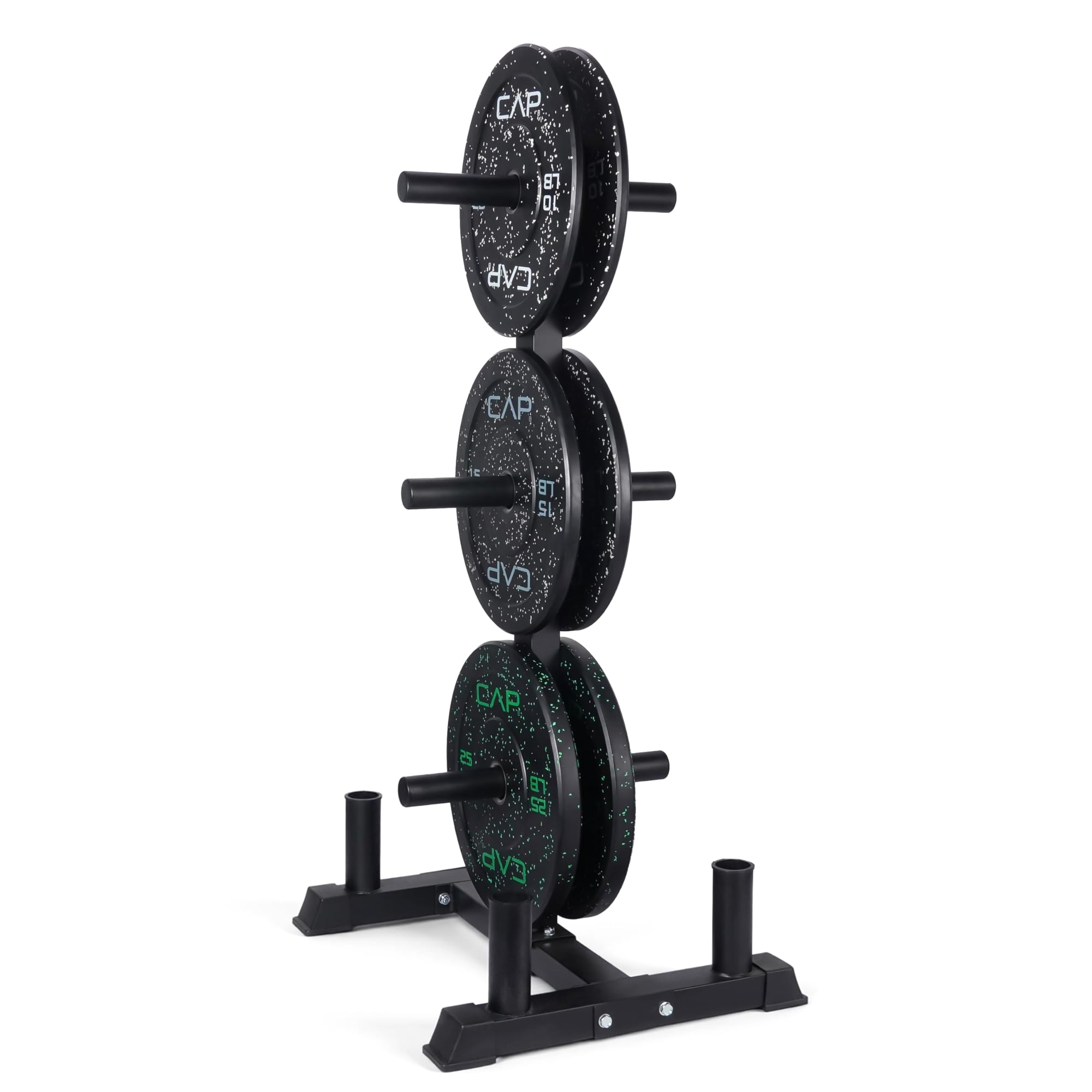 Set De Discos Cap Barbell De 100 Lb Con Rack De Almacenamiento