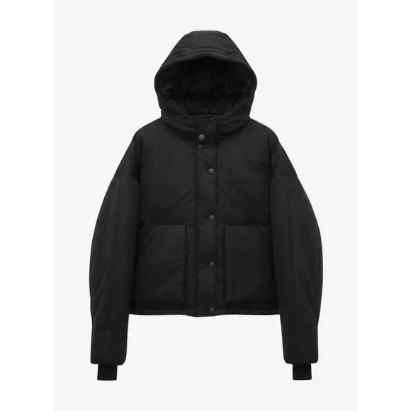 Chaqueta Puffa Mujer Negra Maxi Bolsillos Il Gioco