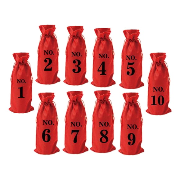 10 Bolsas De Botellas De Vino, Etiquetas De Regalo, Arpillera Natural Para Almacenamiento En El Hogar, Viajes, Rojo