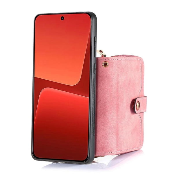 Funda Tipo Cartera con Correa Cruzada para Xaiomi 13 Protección Contra Golpes Rosa