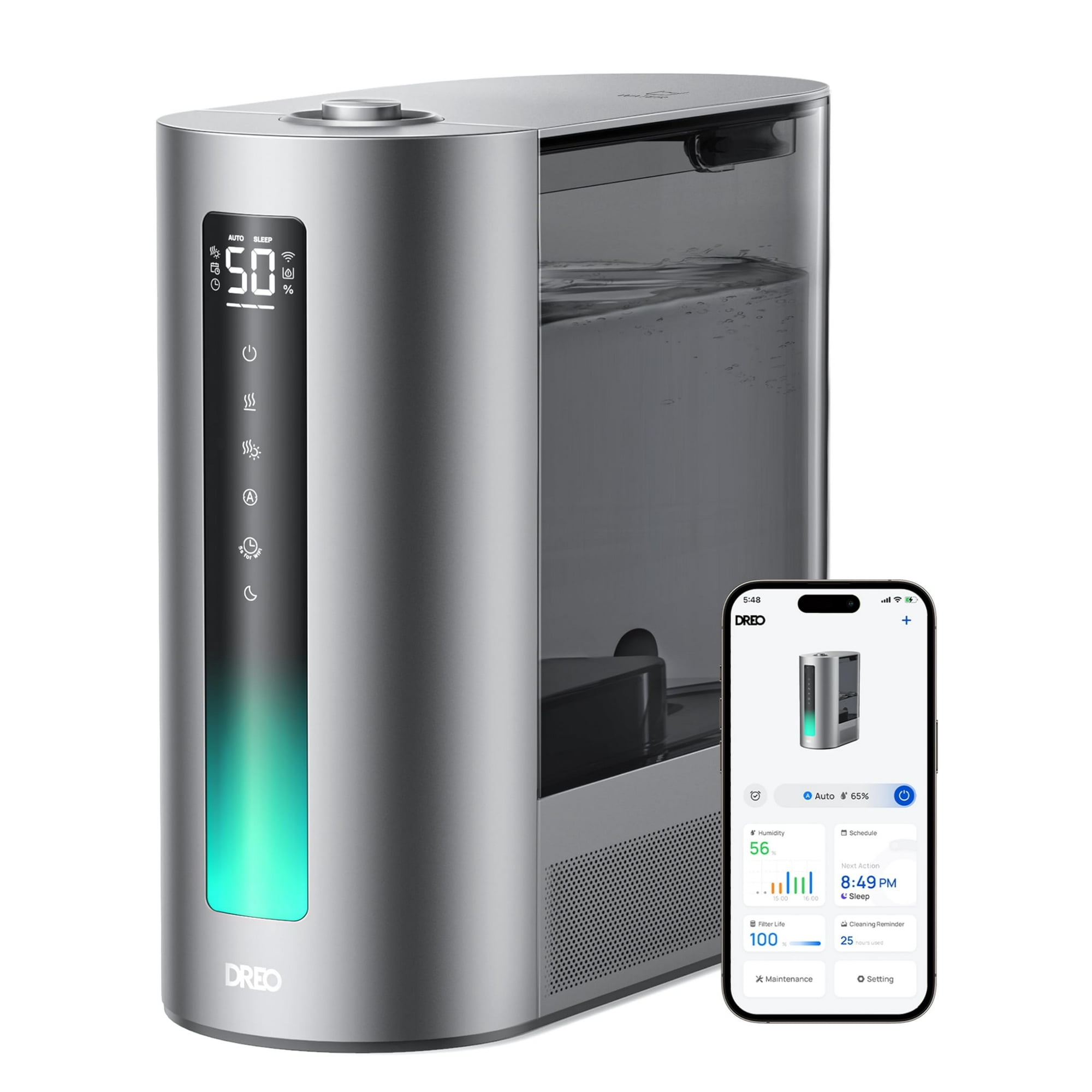 Humidificador Dreo Warm & Cool Mist De 6 Litros, 60 Horas De Funcionamiento Para Dormitorio