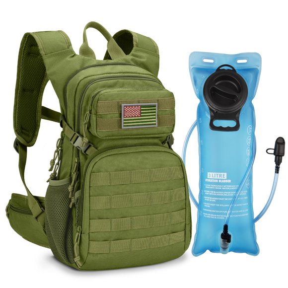 Mochila de Hidratación CVLIFE 22 L con Bolsa de 3 L – Verde