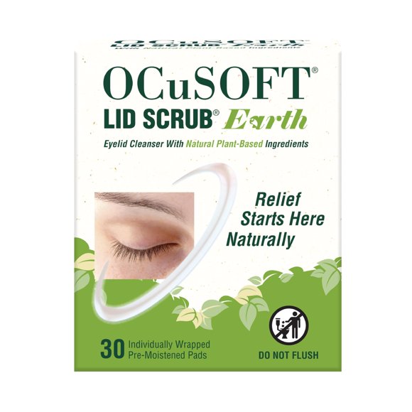 Limpiador de párpados OCuSOFT Lid Scrub Earth, 30 toallitas prehumedecidas