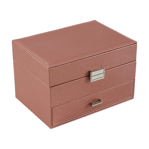 Caja de joyería Caja de almacenamiento de joyas Caja organizadora de joyas portátil elegante para mujeres Niñas Viajes Día de San Valentín Cumpleaños