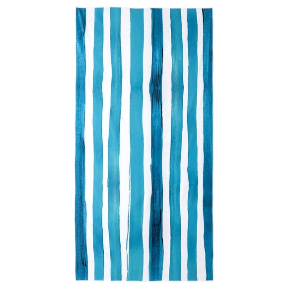 REGALWOVEN 1 Paquete de Toalla de Playa a Rayas, Toalla de Viaje Ligera y Libre de Arena, Toalla de Secado Rápido y Absorbente para Playa Piscina Camping Azul Aqua 63" x 31"