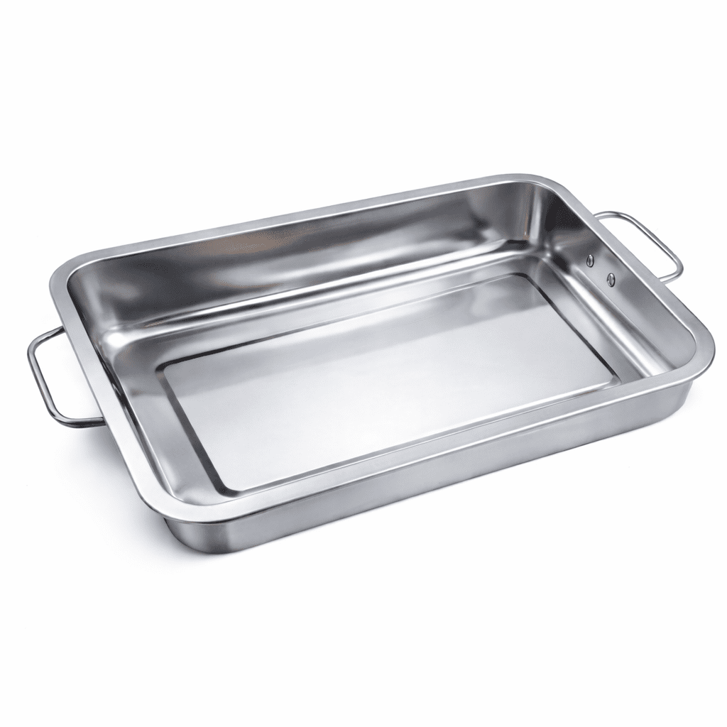 Genérico - Bandeja Asadera Acero Inoxidable 60x40x7 Cm Con Asas Para Horno Parrilla Y Asados