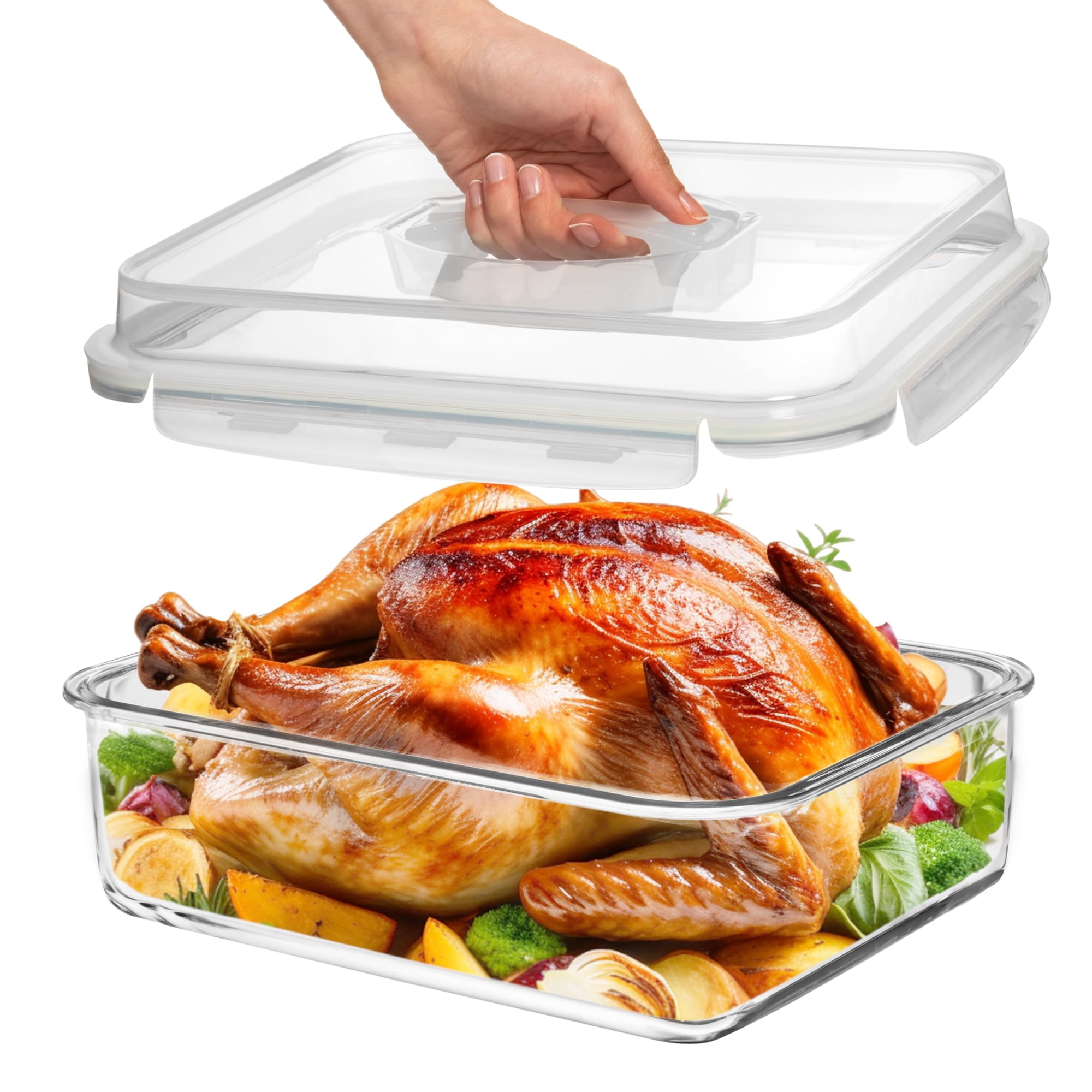 Recipiente De Vidrio Para Almacenamiento De Alimentos Razab 4800 Ml Con Tapa Hermética