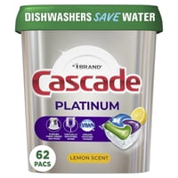 Cápsulas Para Lavavajillas Cascade Platinum Lemon, 62 Unidades