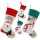 thumbnail image 1 of Juego de 4 medias navideñas: medias grandes y pequeñas de 18 pulgadas para decoración de árbol de Navidad con Papá Noel y muñeco de nieve, bolsa para guardar regalos, bolsa de dulces para chimenea, ár, 1 of 7