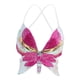 thumbnail image 1 of Sujetador De Danza Del Vientre Top Mujer Trajes De Baile Con Lentejuelas Tops De Mariposa Rosa Rojo, 1 of 3