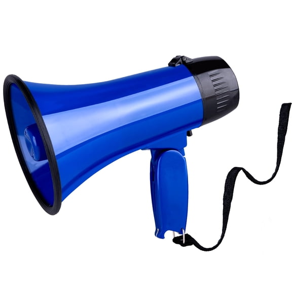 Megáfono portátil MyMeAlivos de 20 W con sirena/alarma azul