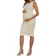 thumbnail image 2 of INSPIRE CHIC Vestido de maternidad a rayas para mujer, verano, ajustado, tejido de punto acanalado, sin mangas, embarazo, vestido de tirantes, 2XL, camel, 2 of 6