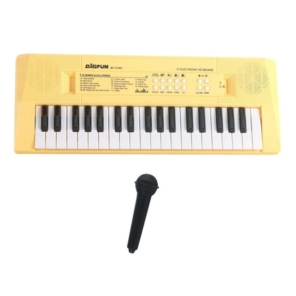 Teclado Piano para niños Digital para fiestas espectáculos musicales portátiles regalos de cumpleaños instrumento de juguete teclado electrónico niñas Amarillo