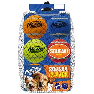 Set De Regalo De Juguete Para Perros Nerf Dog Con 12 Pelotas De Tenis Squeak De 2.5 Pulgadas