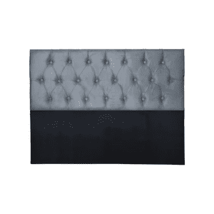 Importclick - Respaldo King Piso Capitone Premiun 180X140 Cm Gris Azulado Felpa