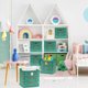thumbnail image 2 of Set de seis cubos de almacenamiento plegable Simple Houseware verde de 25 cm, 2 of 9