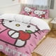 thumbnail image 3 of Hello Kitty holding apple Comforter Twin SizeComforter Set for Kids Girls3Pcs Bedding Set Printed Comforter with 2 PillowcasesDown AlternativeSoft and Lightweight Bed Sheets, 3 of 5