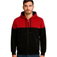 Likeshop - Polerón Hombre Invierno Frisado Con Gorro Bi-Color Cierre 9264