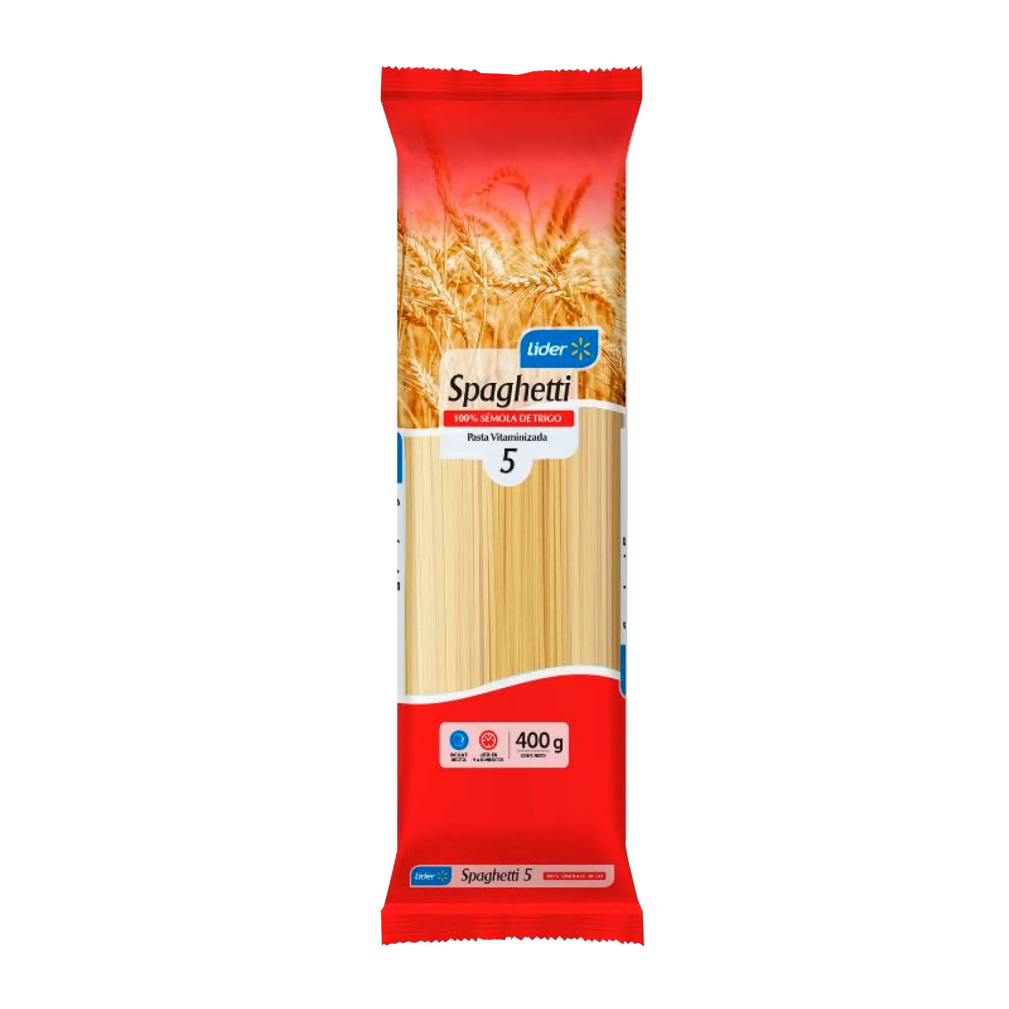 Fideo Pasta Spaghetti N°5 Bolsa 400 g Lider