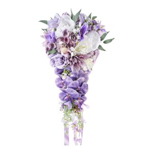 Magideal - Ramo De Novia En Forma De Lágrima, Romántico, Para Aniversario, Elegante, Para , Accesorios De Fotos, Flores Artificiales, Para Dama De Honor